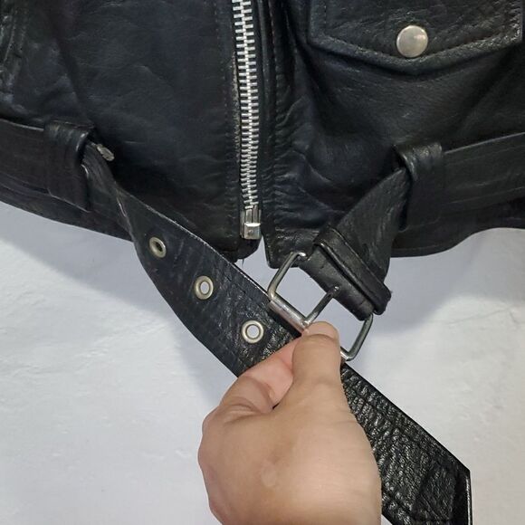 Vintage Leather King Motorcycle Jacket in Black Size M or 6/8 - Picture 4 of 16